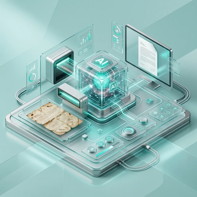 AI Document Cleaner V3 interface showing before/after: original photo with shadows, cleaned document with perfect white background and extracted text